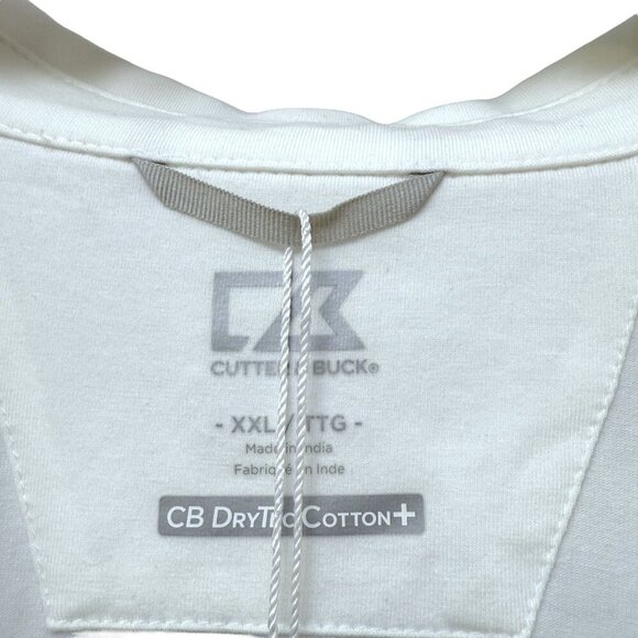 NEW Cutter & Buck White Polo Shirt Womens XXL Elbow Sleeve Drytec Cotton Top NWT - Picture 9 of 13